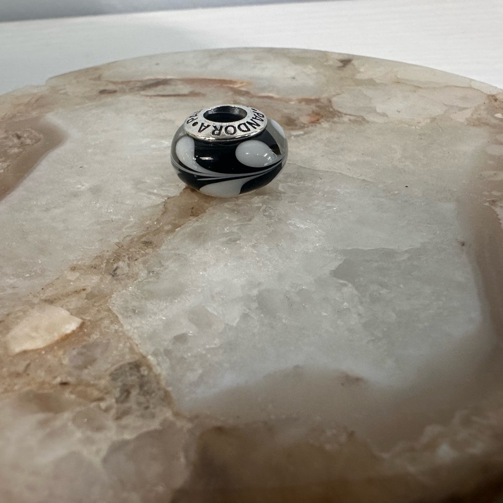 Pandora Black and White Charm Bead